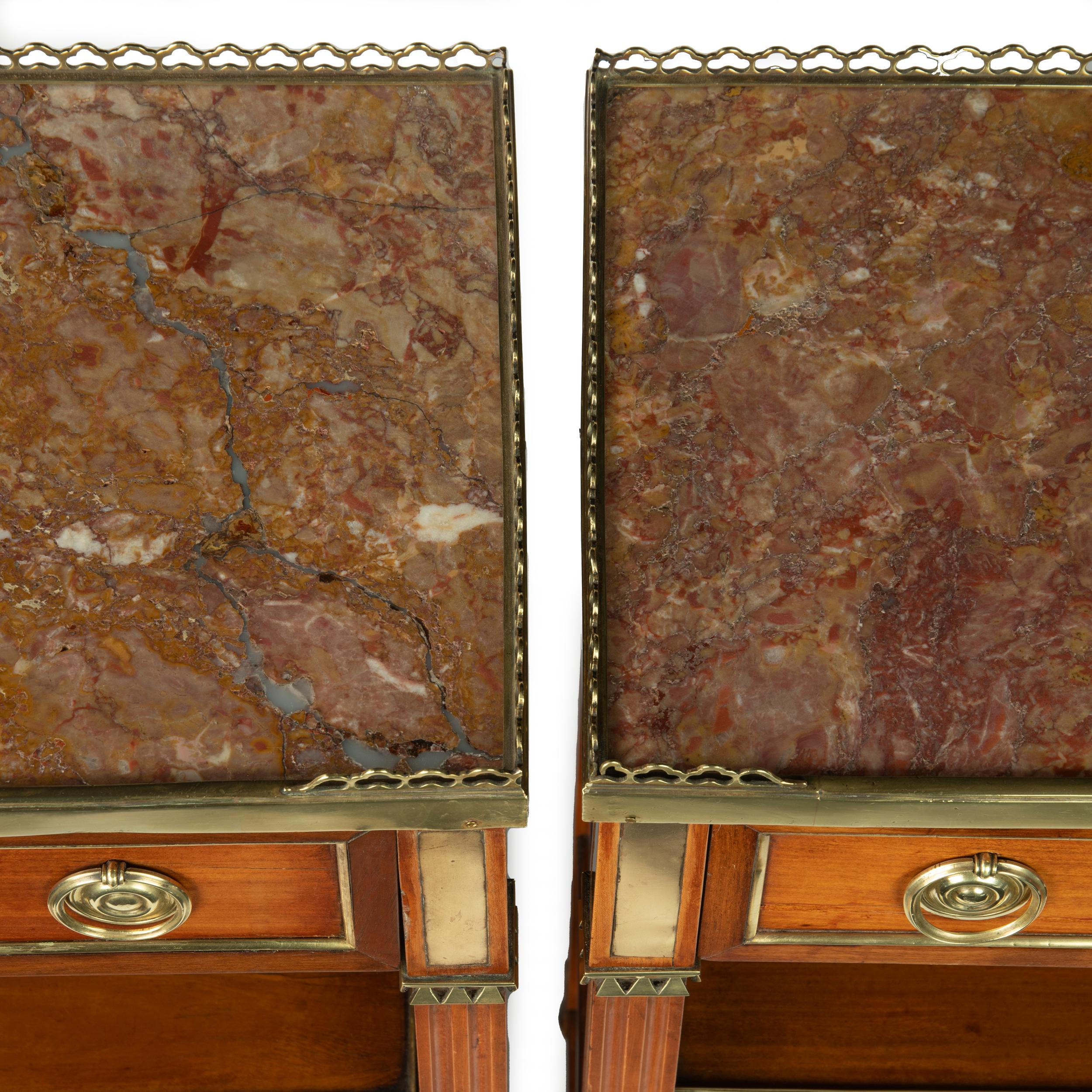 Pair of Napoleon III Satinwood Side Tables or Bedside Tables For Sale 10