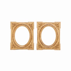 A Pair of Napoleon III style giltwood and gesso picture frames, 19th C.