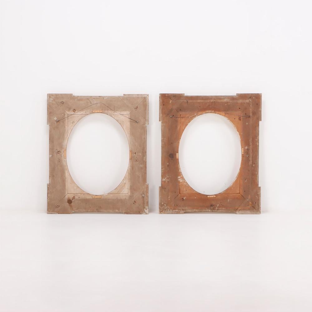 Gesso A Pair of Napoleon III style giltwood and gesso picture frames, 19th C. For Sale