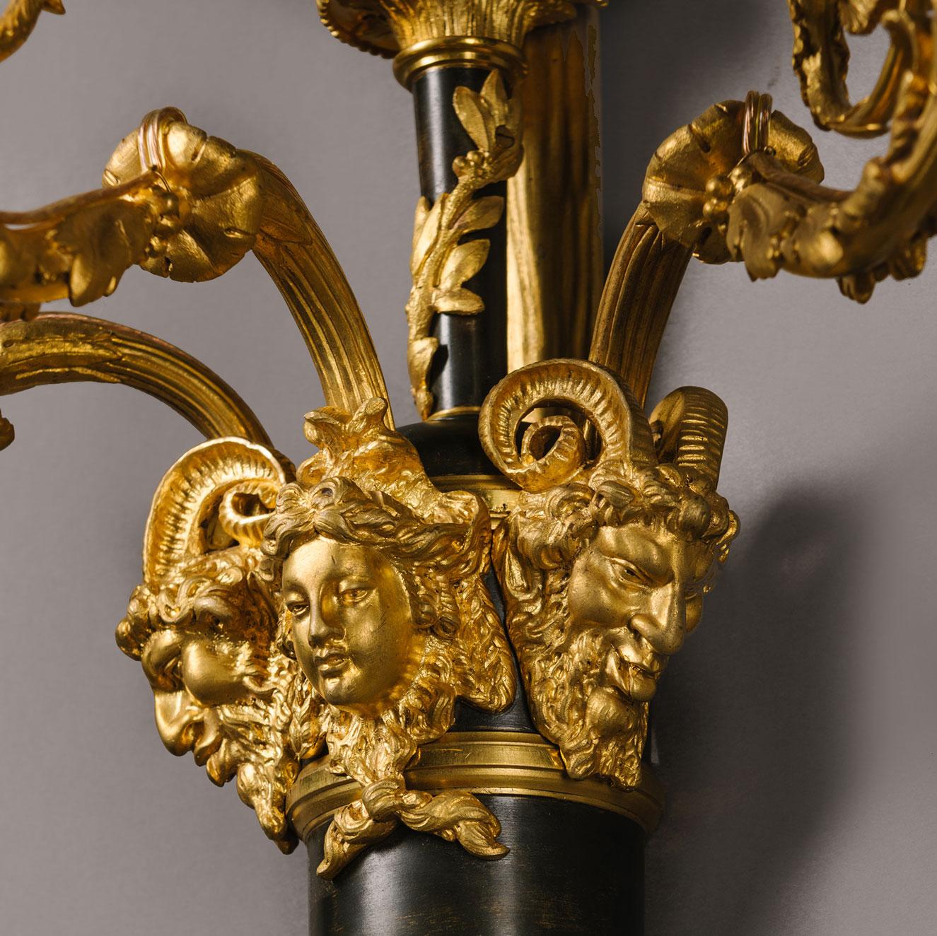 Paar Wandapplikationen Napoleon III (Vergoldet) im Angebot