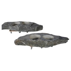 A Pair of Natural Wabi Sabi Stone Garden planters – Welsh slate