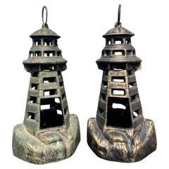 A Pair Of Nautical Light House Lighting Lanterns
