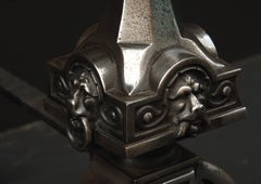 Pair of Neo Gothic Steel Firedogs