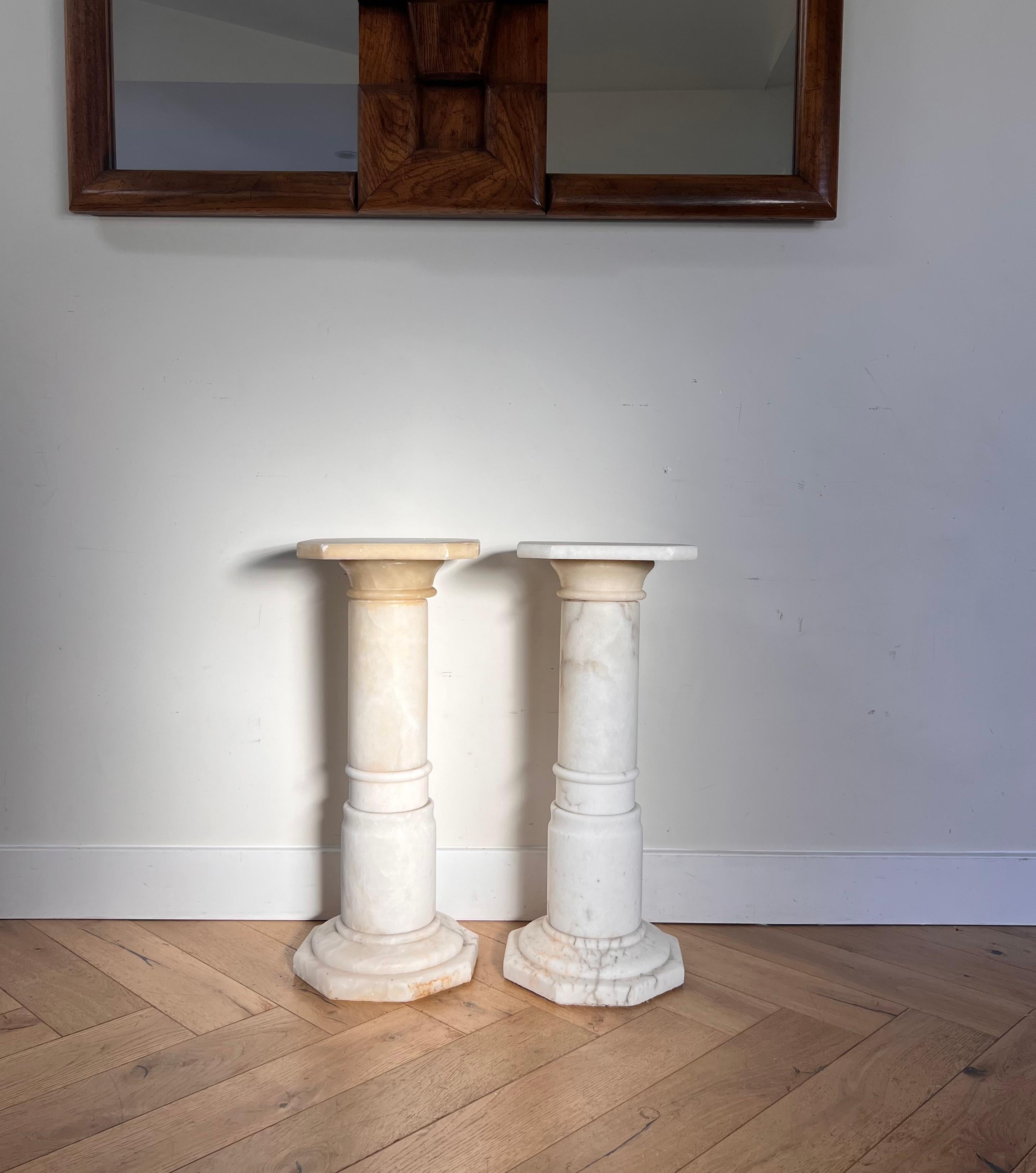 Pair of Neoclassical Alabaster Columns, 1960s 7