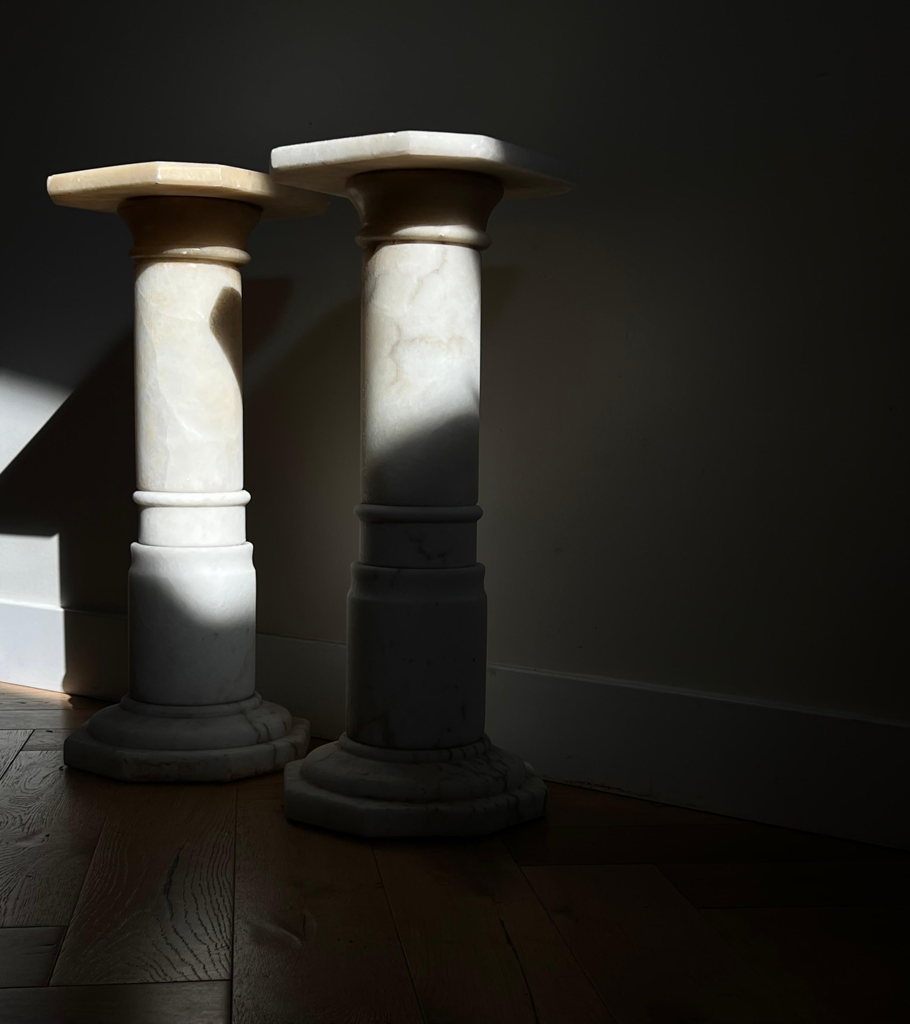 Pair of Neoclassical Alabaster Columns, 1960s 10
