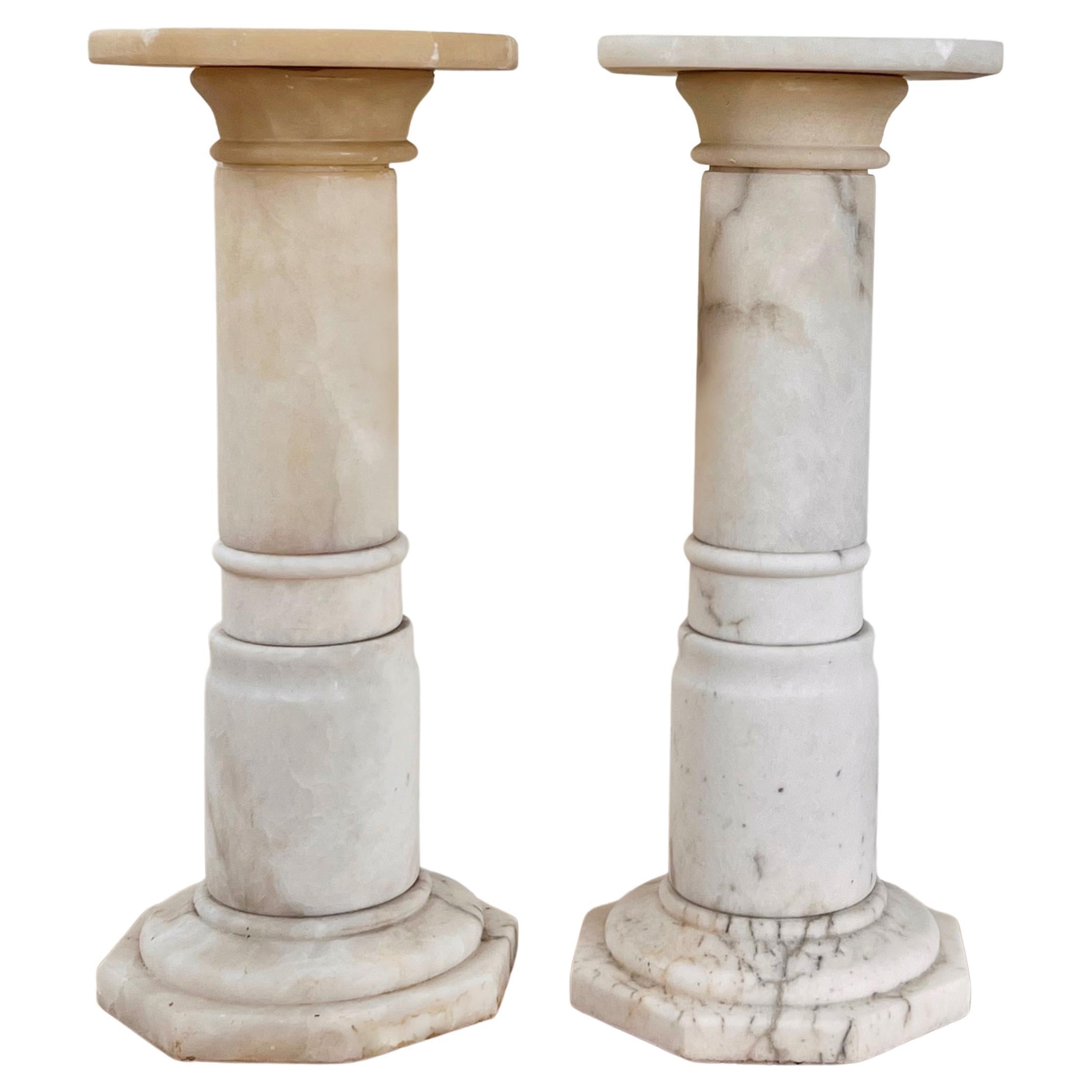 Pair of Neoclassical Alabaster Columns, 1960s