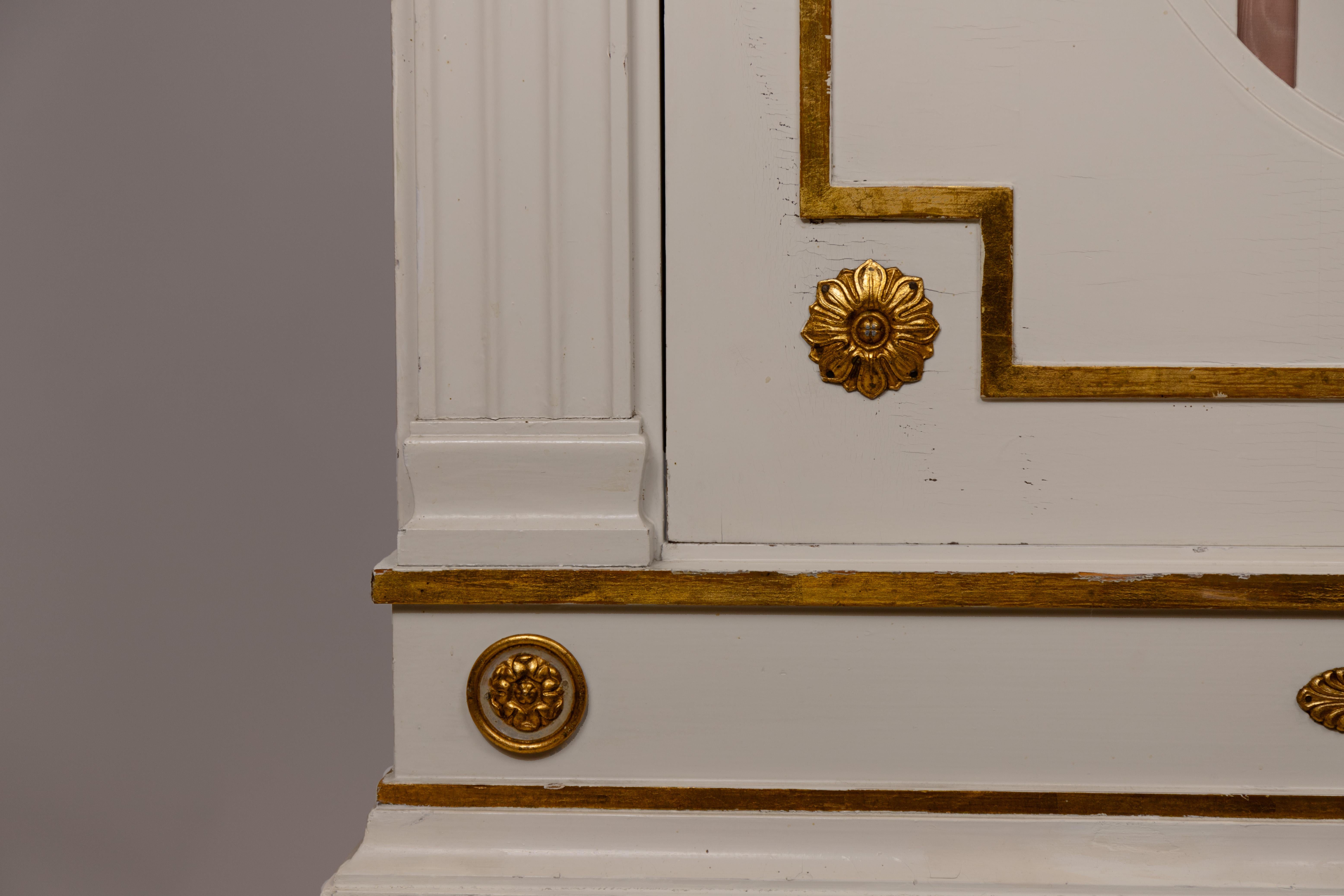 A Pair of Neoclassical Design Two-Part Cabinets For Sale 6