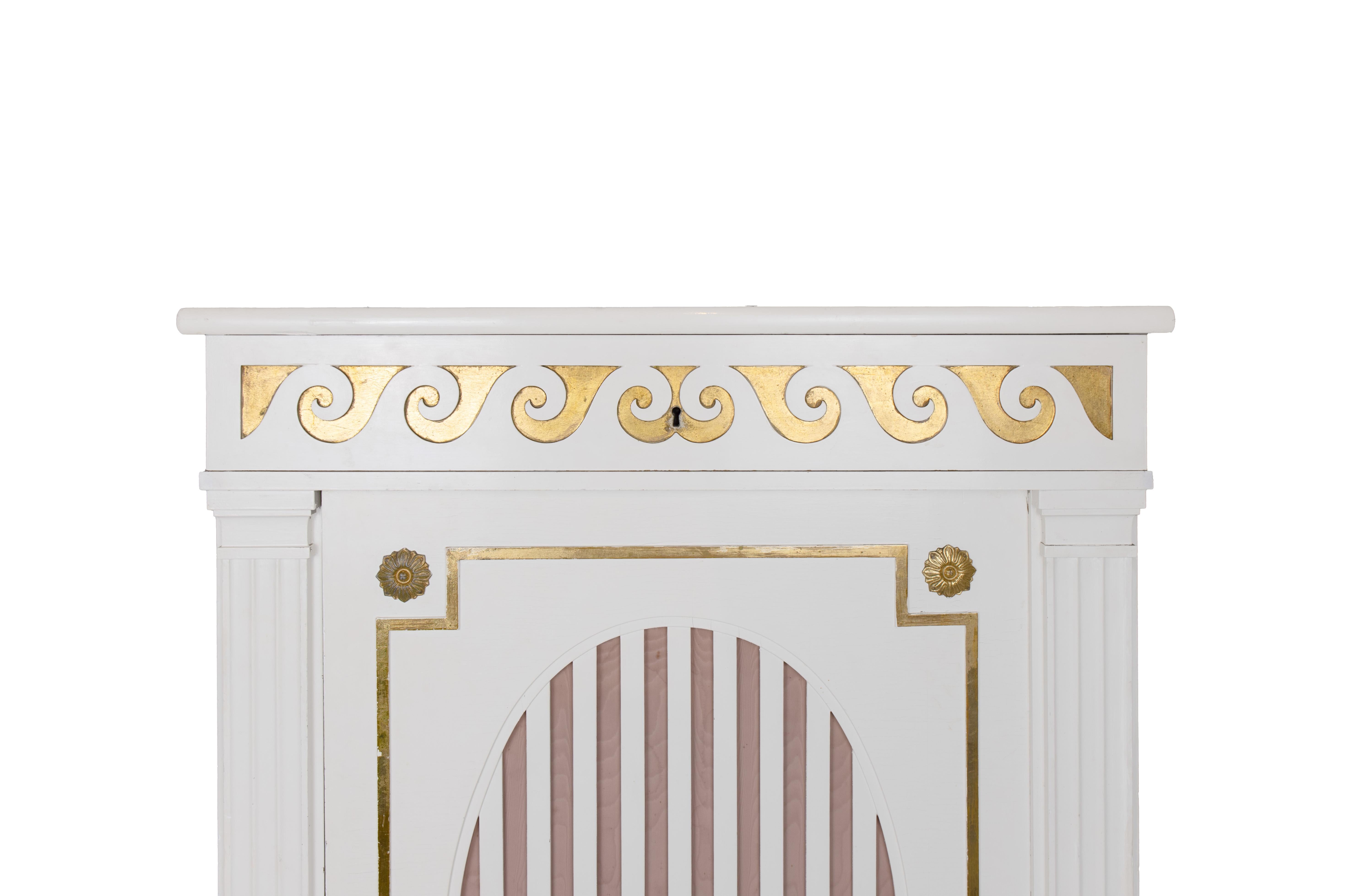 A Pair of Neoclassical Design Two-Part Cabinets In Good Condition For Sale In New York, NY