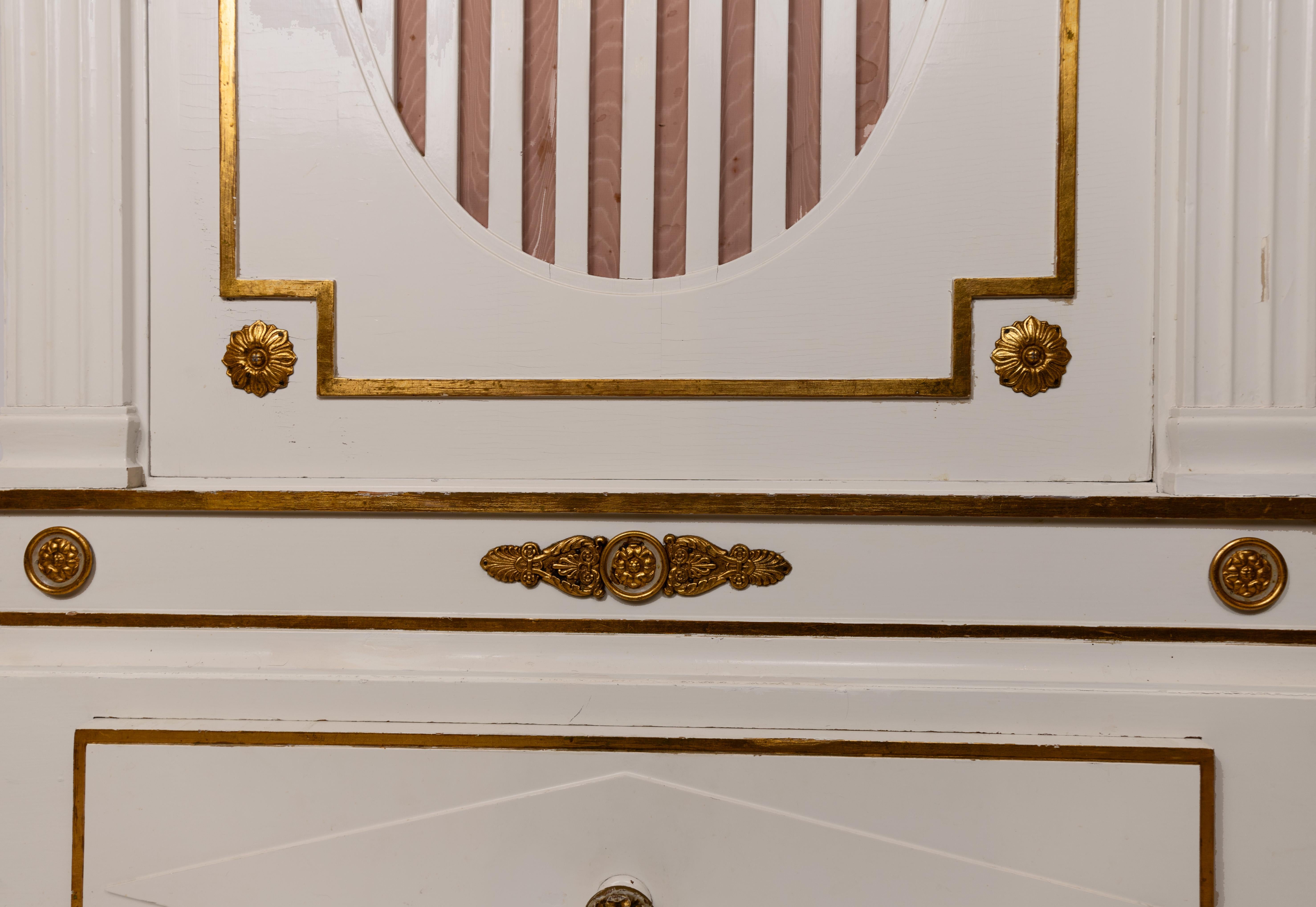 Mahogany A Pair of Neoclassical Design Two-Part Cabinets For Sale