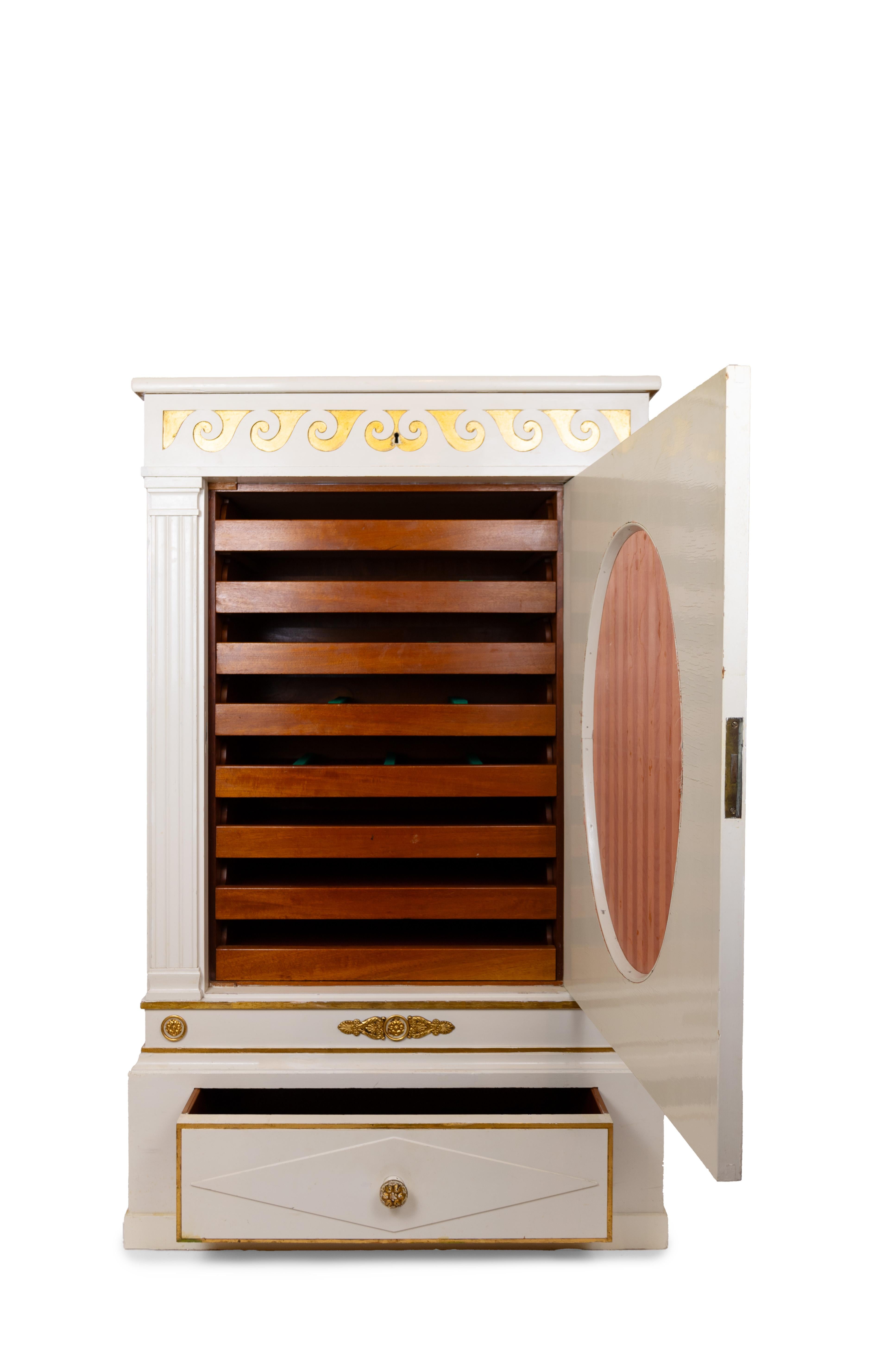 A Pair of Neoclassical Design Two-Part Cabinets For Sale 1