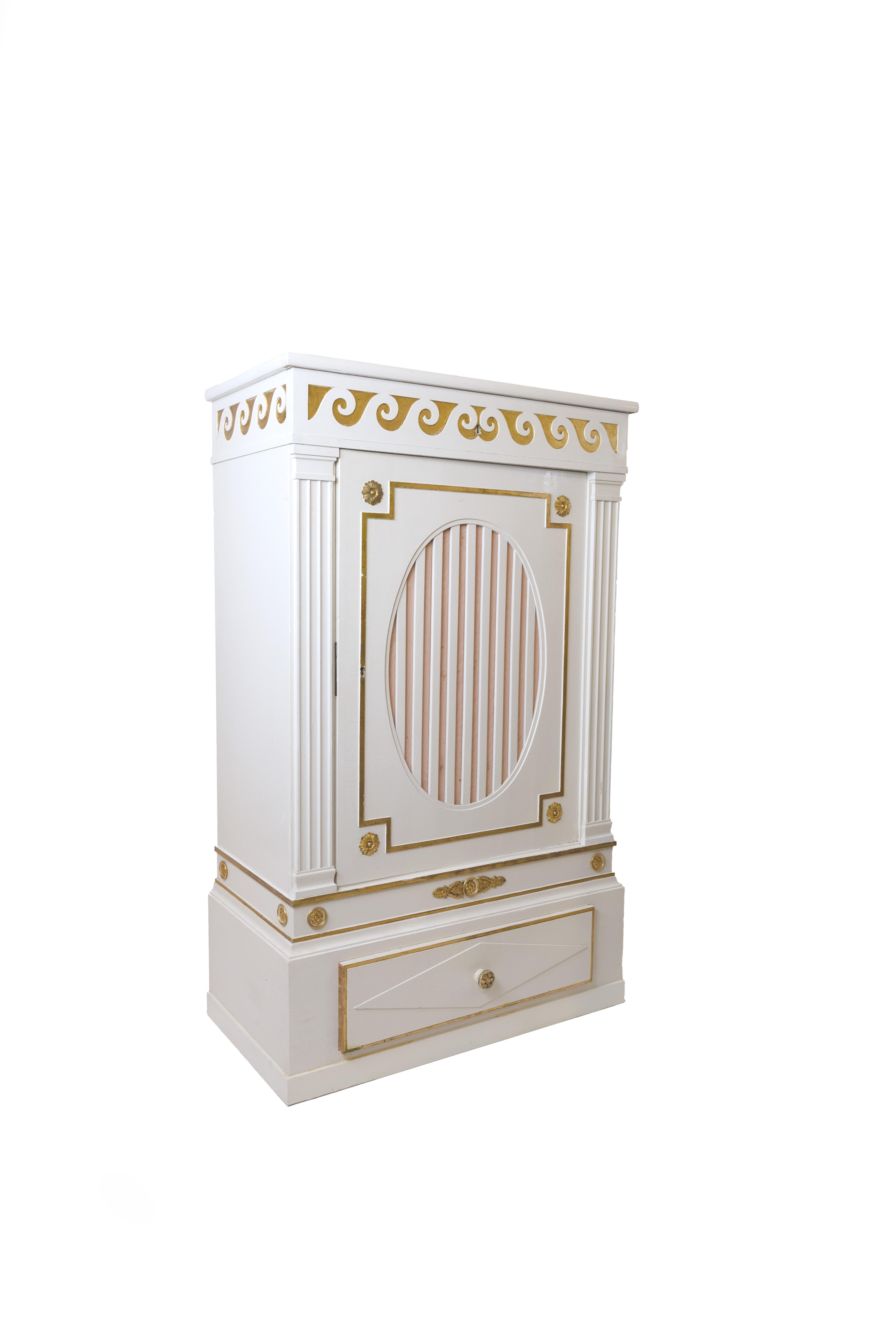 A Pair of Neoclassical Design Two-Part Cabinets For Sale 3