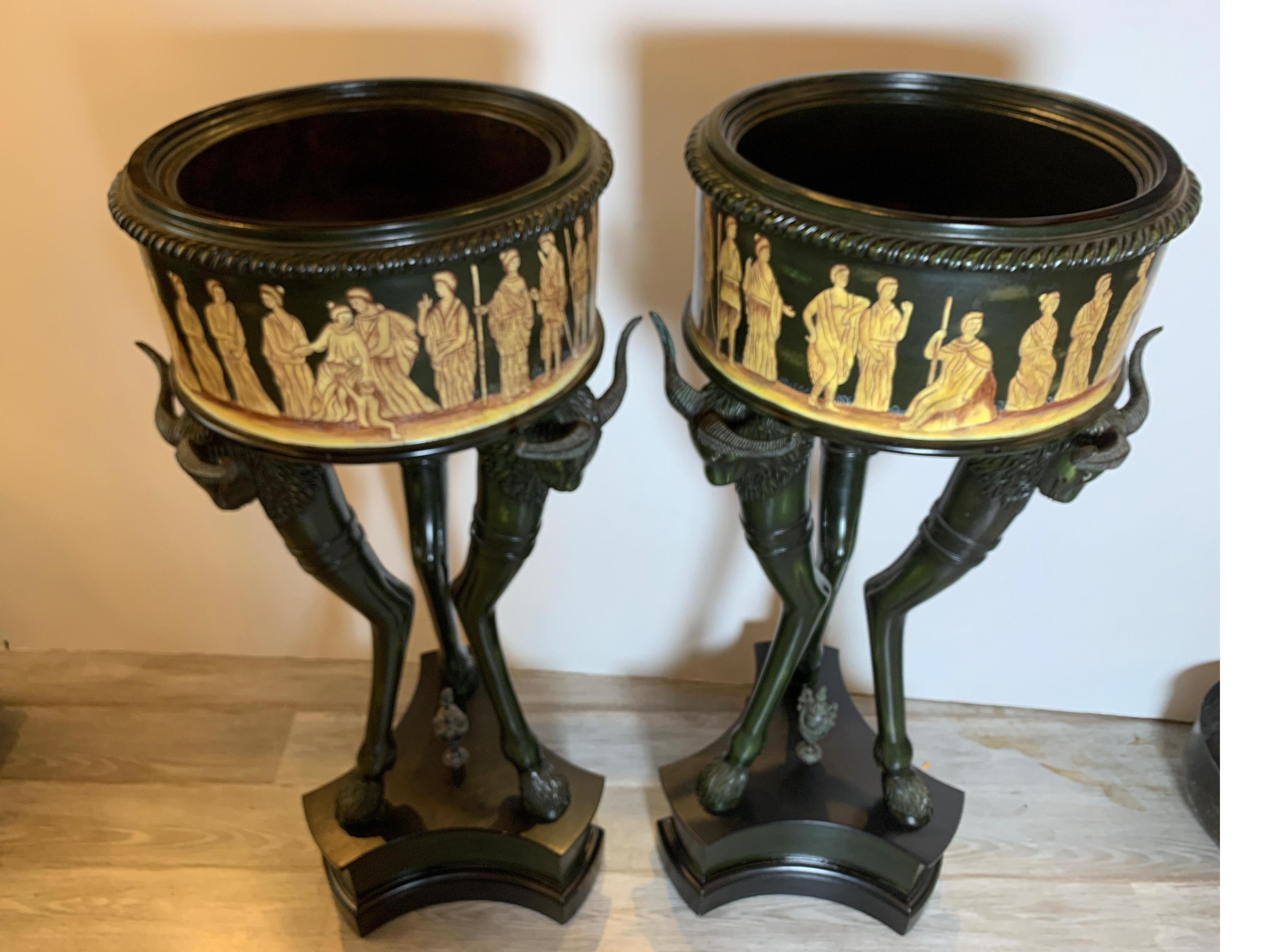 Asian Pair of Neoclassical Planters by Maitland Smith