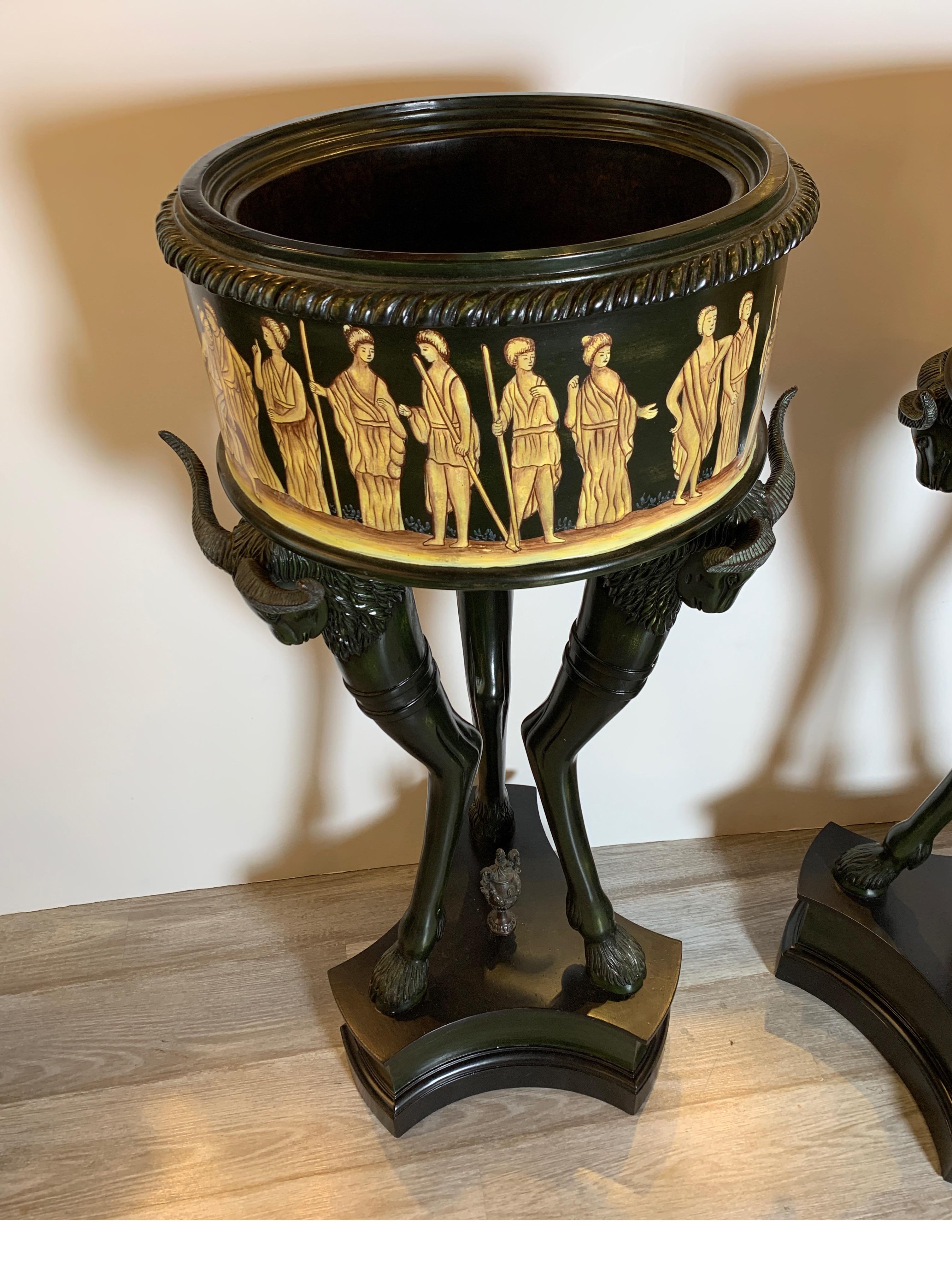 Copper Pair of Neoclassical Planters by Maitland Smith