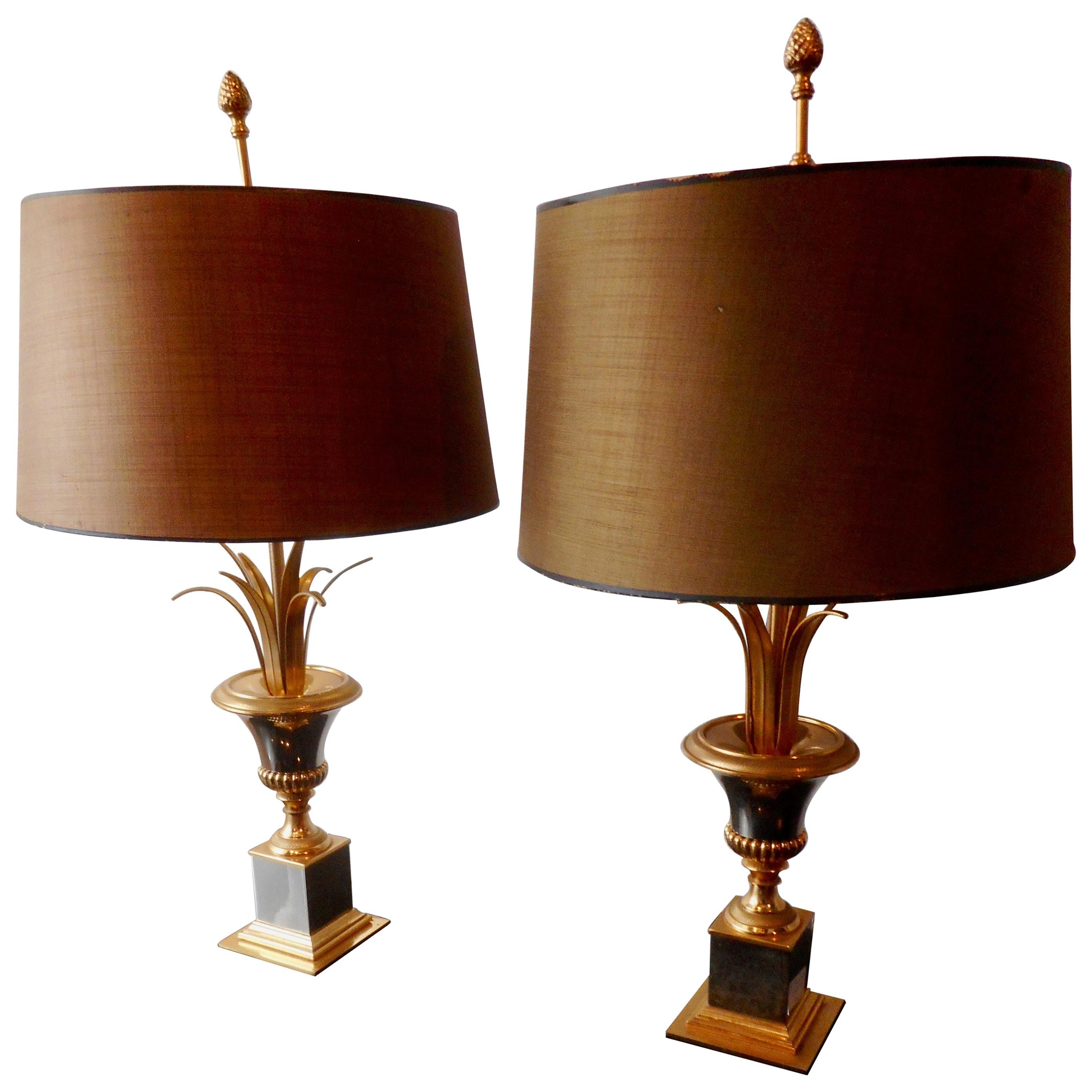 Pair of Neoclassical Table Lamps Attributed to Maison Charles, France, 1960