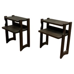 A pair of night stand in oak Guillerme et Chambron