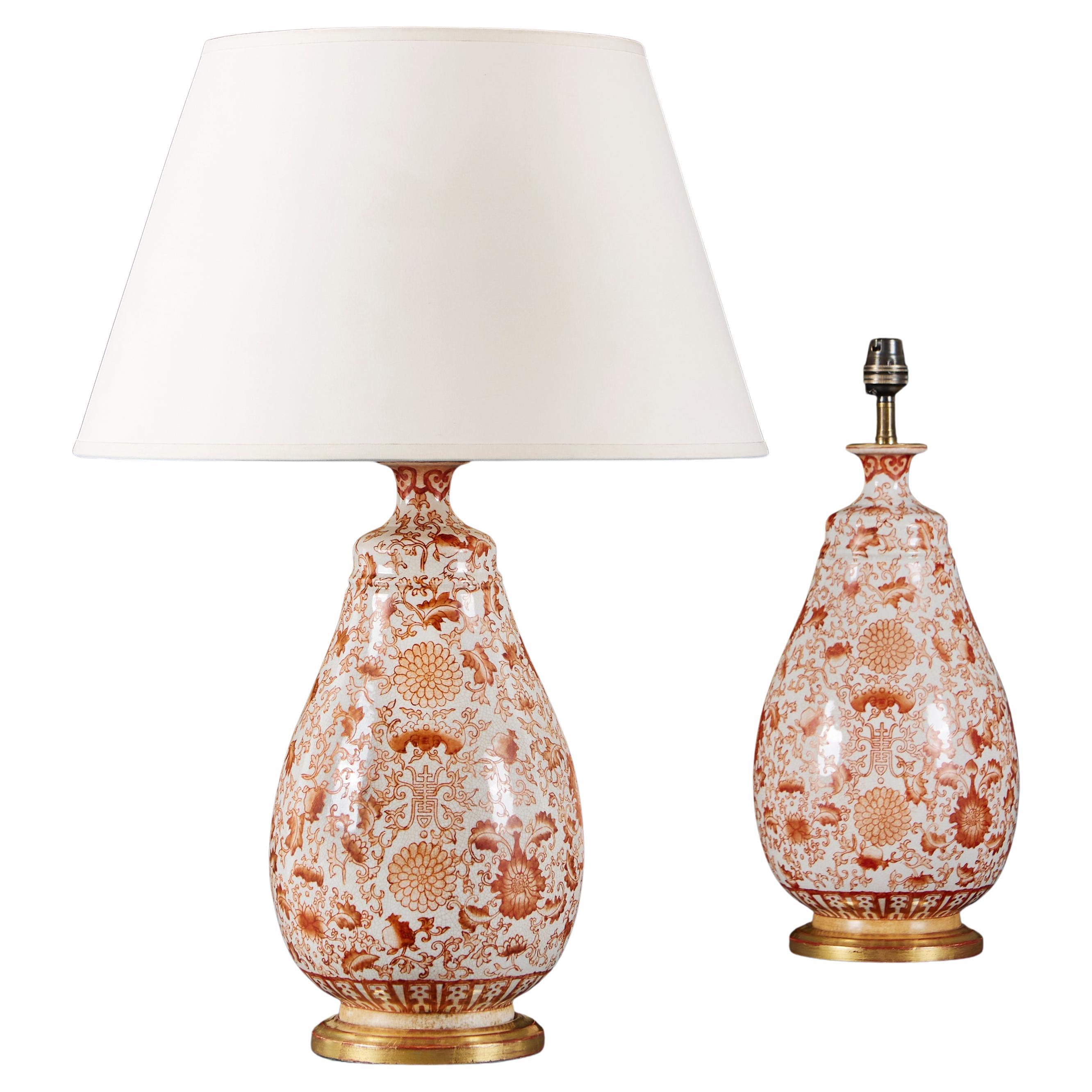 A Pair of Nineteenth Century Coral Table Lamps