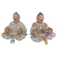 A pair of nineteenth century French nodding Pagoda figures