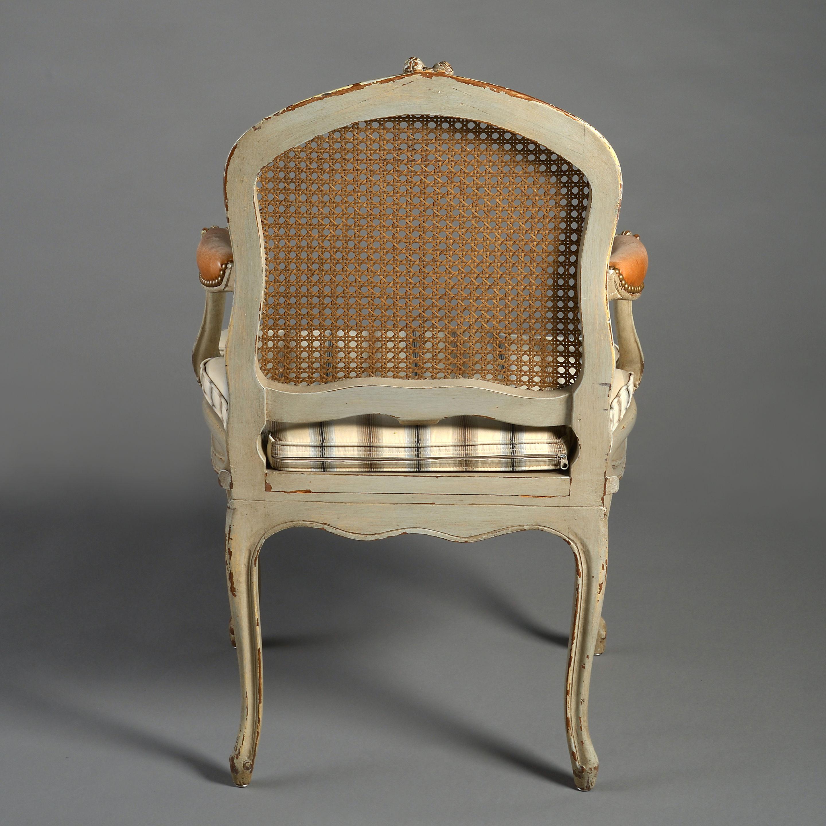 Late 19th Century Pair of 19th Century Rococo Revival Armchairs in the Louis XV Taste