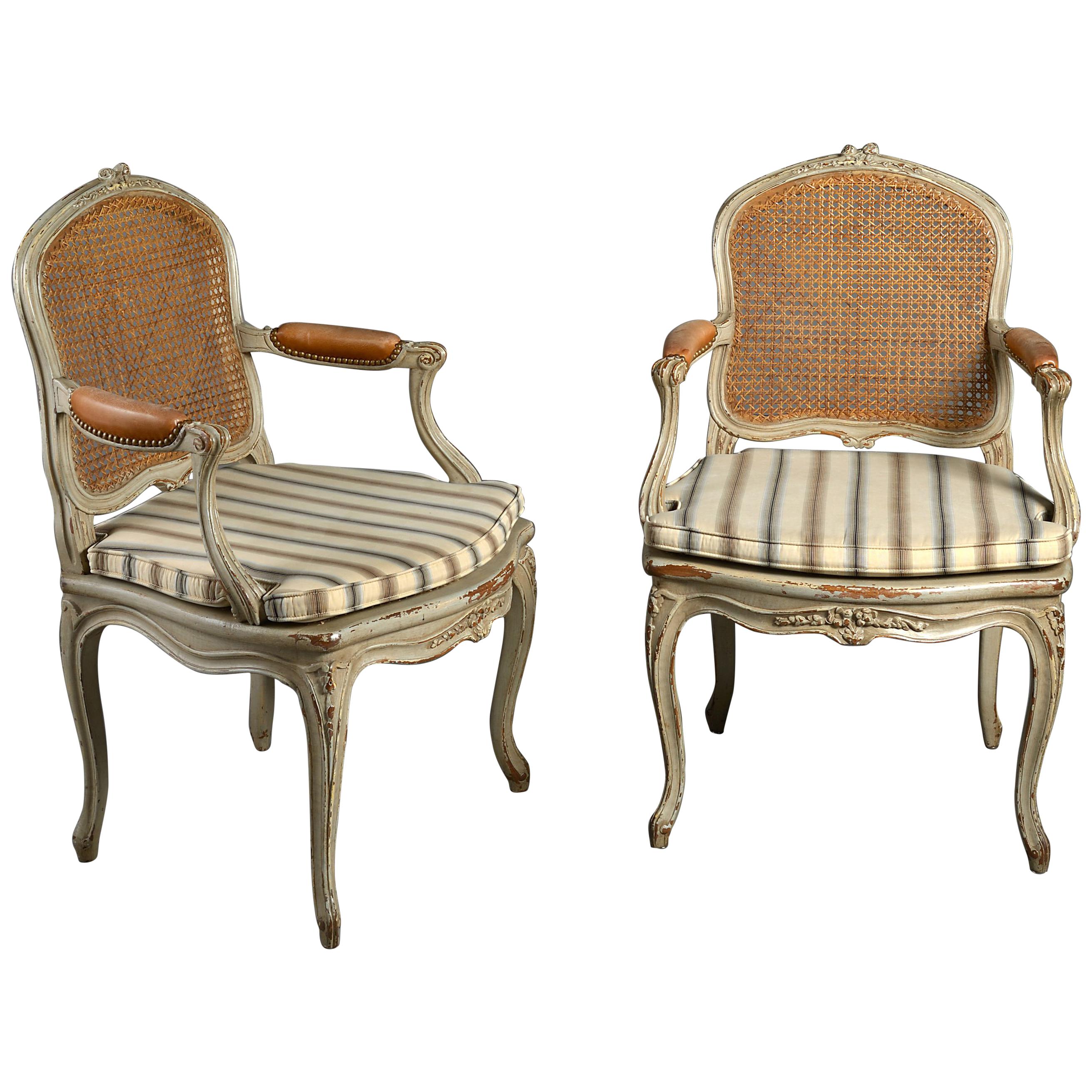 Pair of 19th Century Rococo Revival Armchairs in the Louis XV Taste