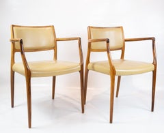 A Pair Of 2 Armchairs Model 65 Made In Rosewood By Niels O. Møller From 1968s