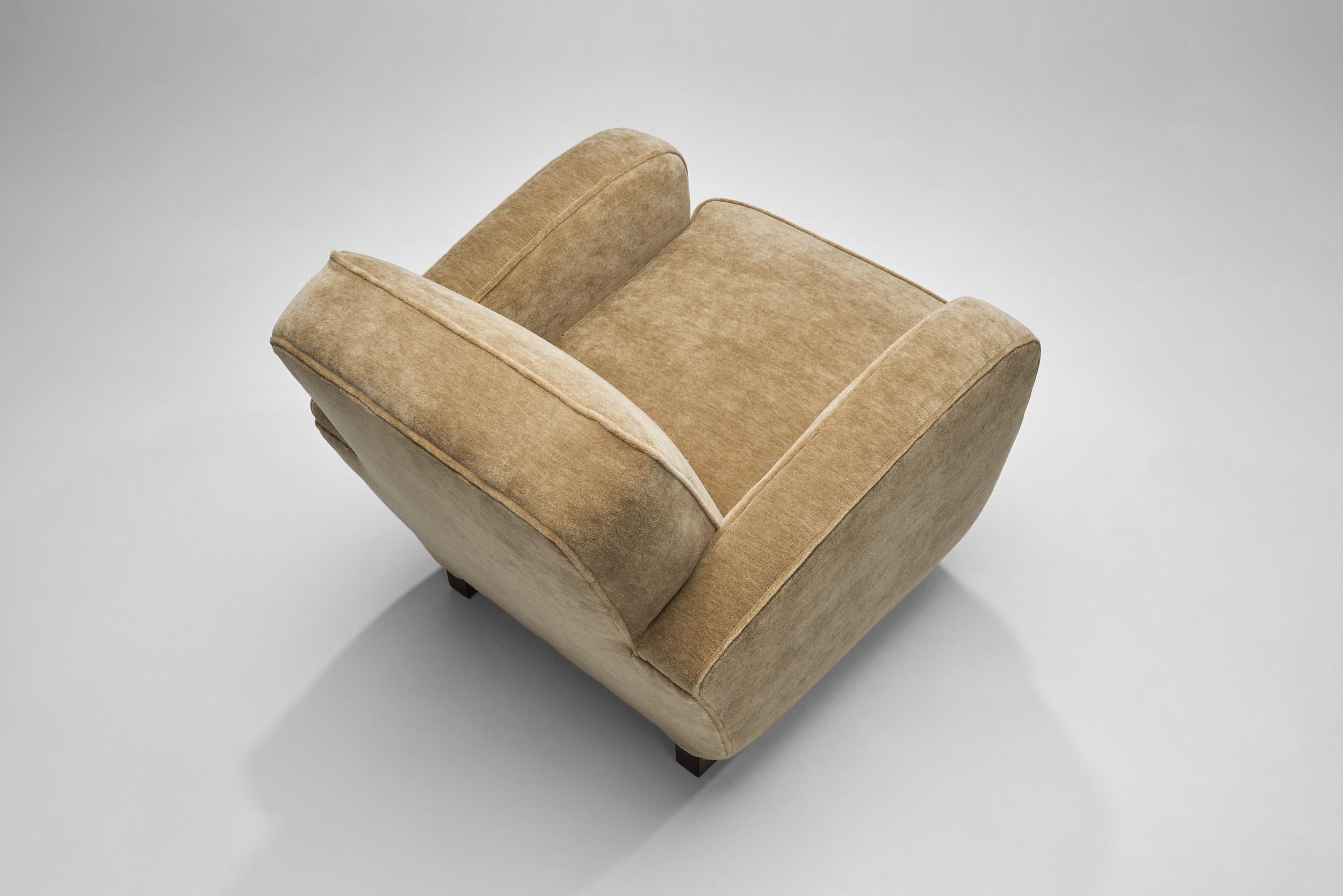 A Pair of Norwegian Art Deco Oak Armchairs, Norway 1930s For Sale 1