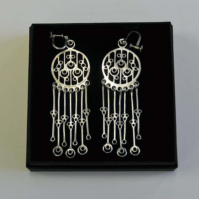 Mid-20th Century Pair of Marianne Berg vintage silver earrings for D. Andersen 1960s, Norway