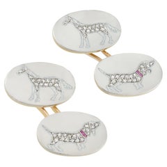 A pair of novelty gem-set cufflinks