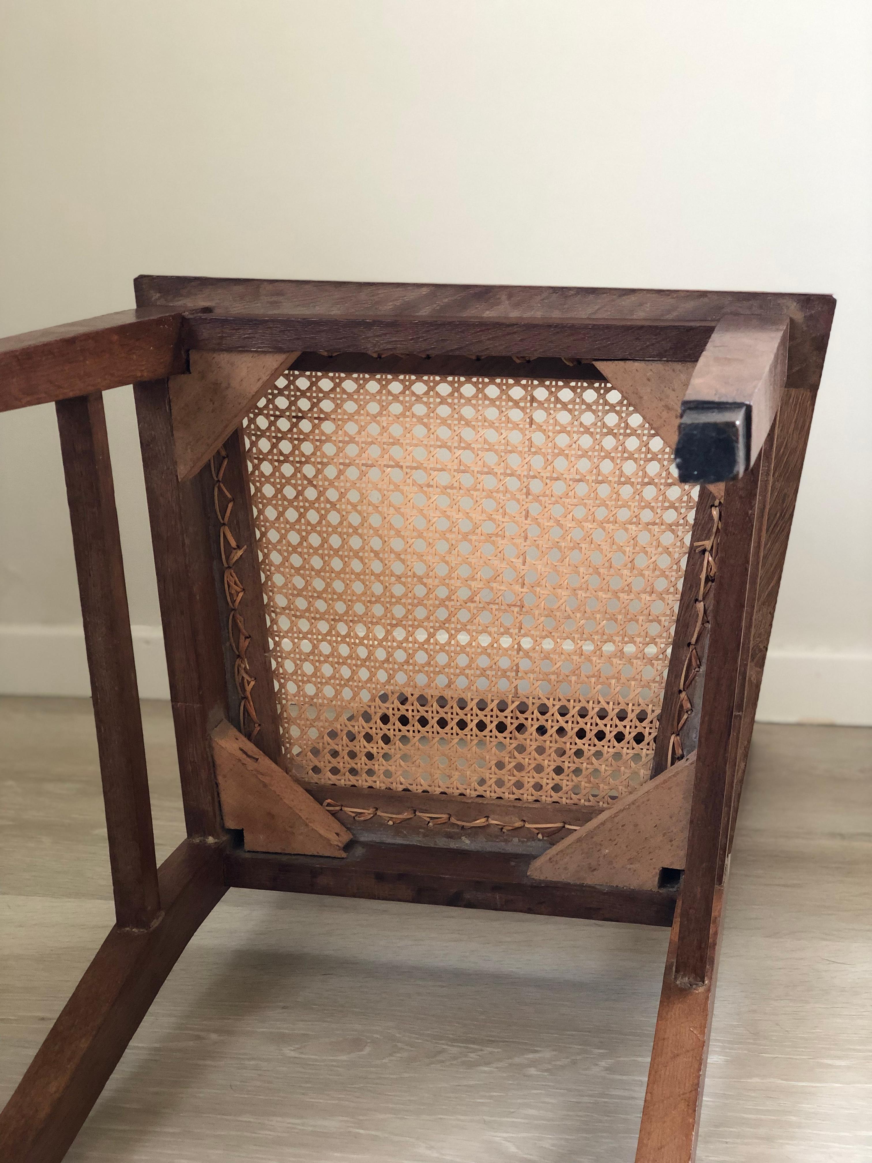 Pareja de Sillas de Comedor de Roble Escuela Art Decó Amsterdam Años 20 en venta 4