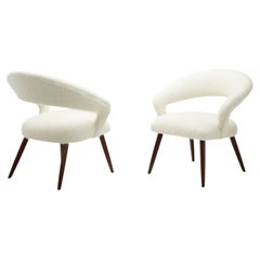 Paire de chaises cocktail en Oak, Europe, années 1950