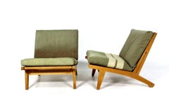 Pair of Oak Lounge Chairs "GE370" Hans J Wegner for GETAMA