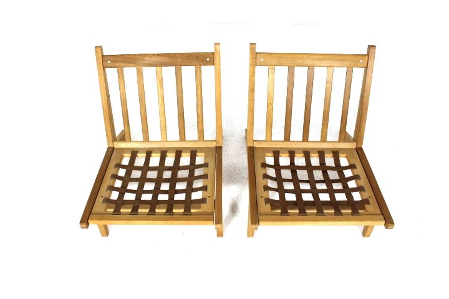 Pair of Oak Lounge Chairs 