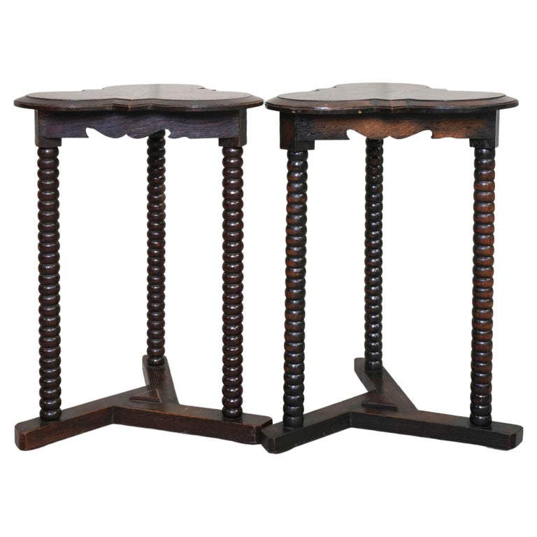 Pair of Oak Side Tables at 1stDibs