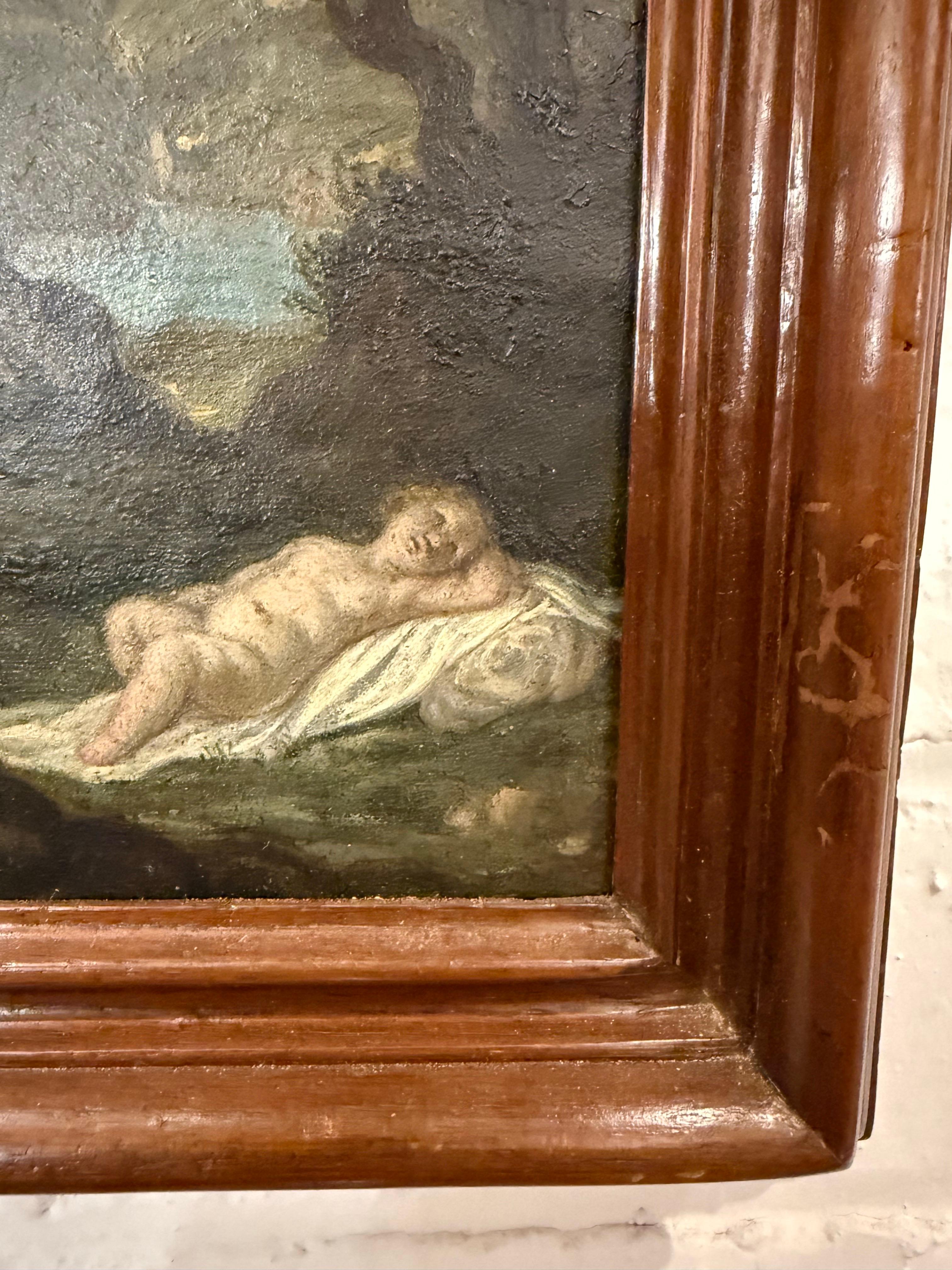 Paire de peintures à l'huile sur cuivre, écoleologne, 18ème siècle en vente 3