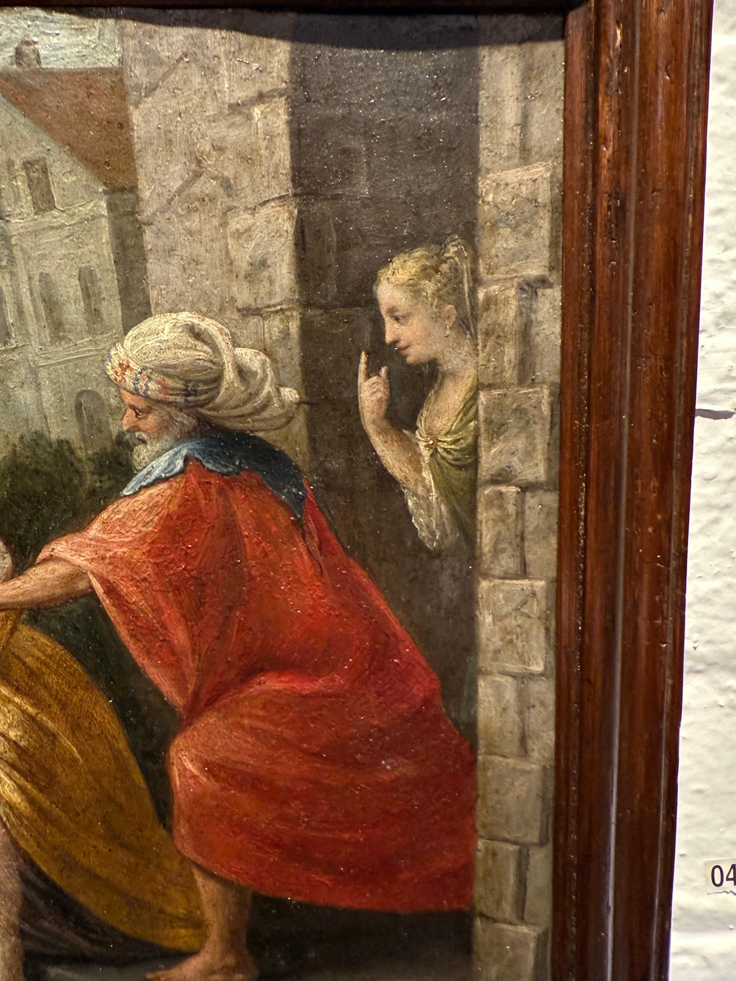 italien Paire de peintures à l'huile sur cuivre, écoleologne, 18ème siècle en vente