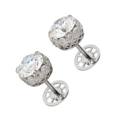 A pair of old-cut diamond stud earrings