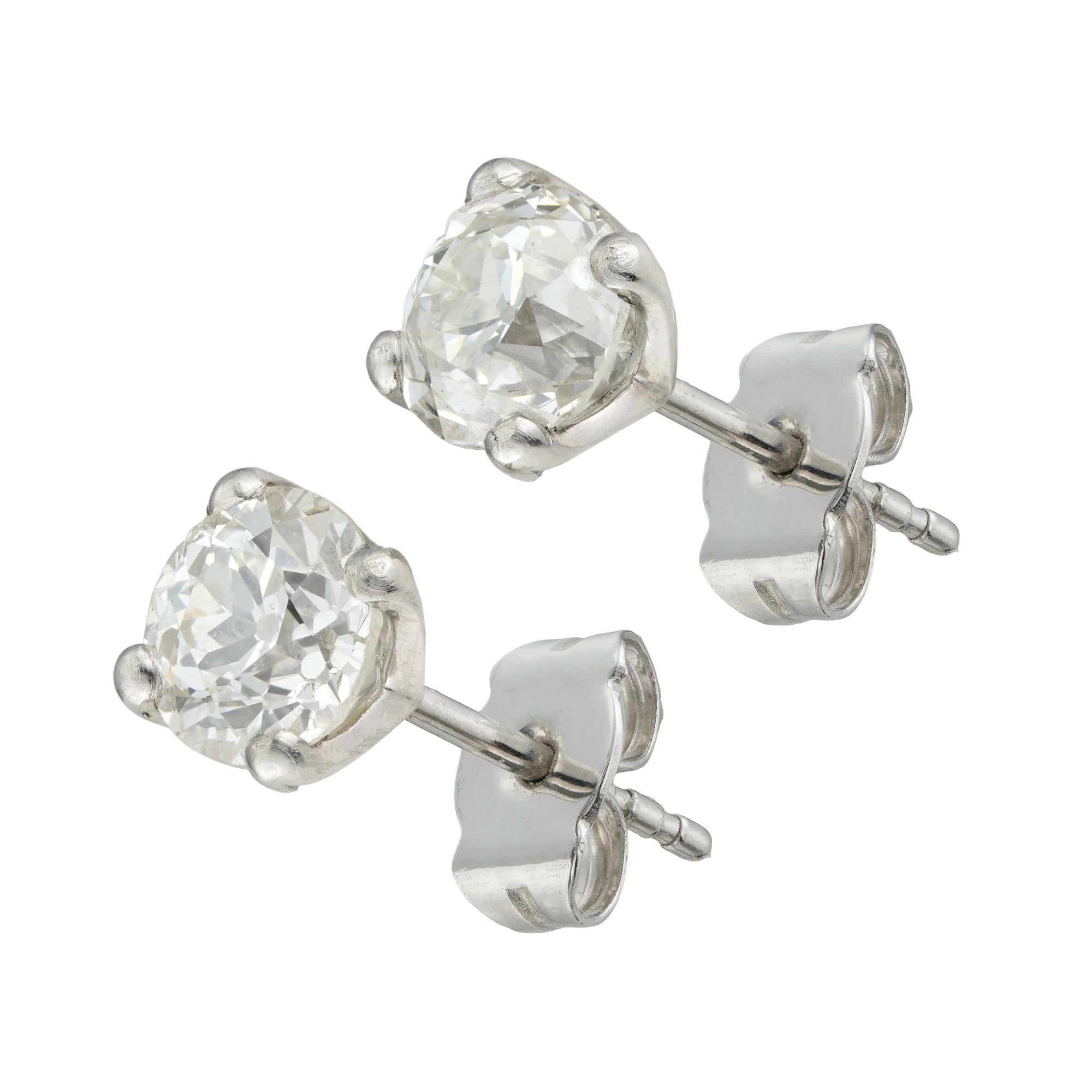 Modern A pair of old-cut diamond stud earrings For Sale