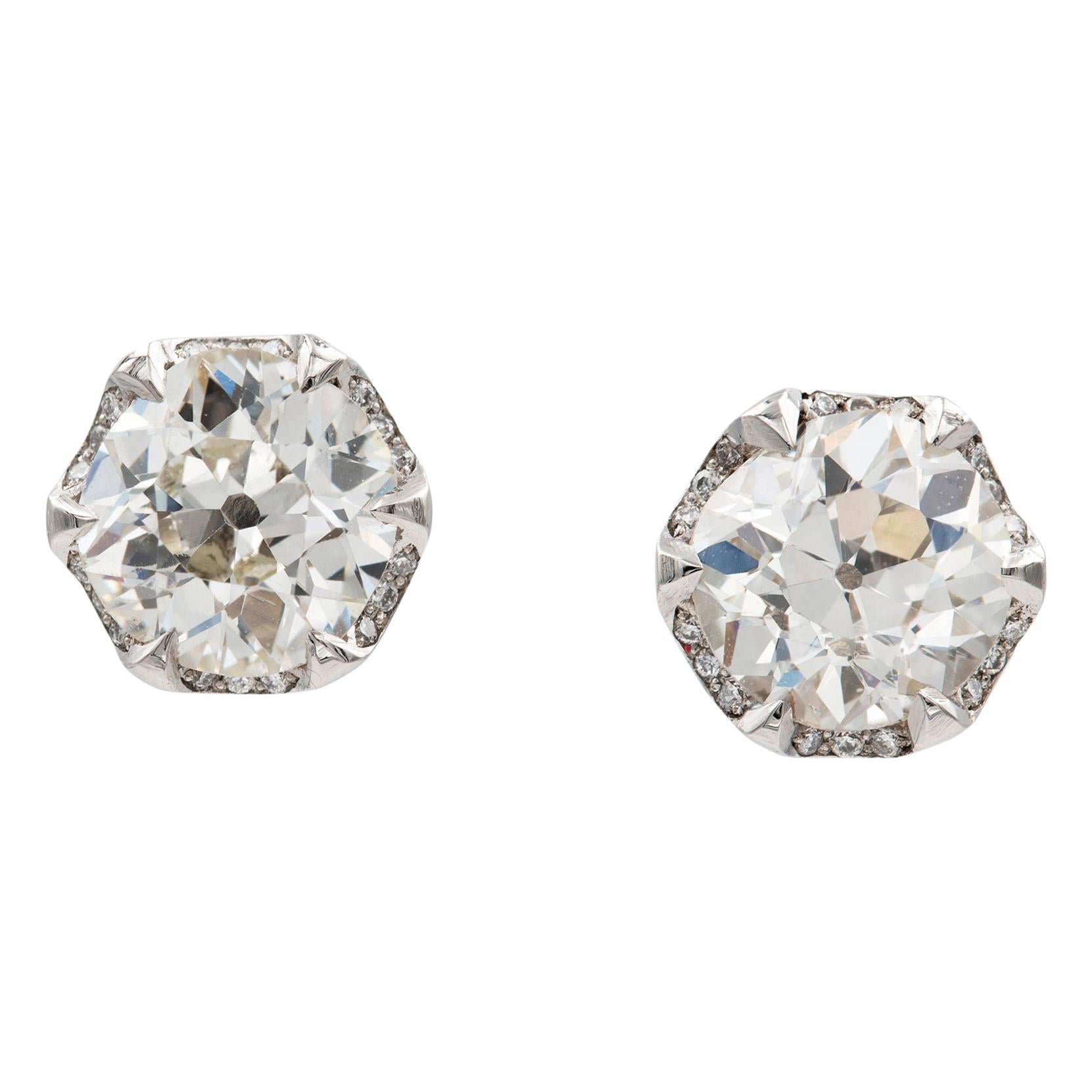 A Pair of Old-Cut Diamond Stud Earrings For Sale