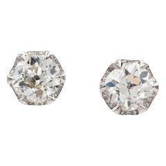 A Pair of Old-Cut Diamond Stud Earrings