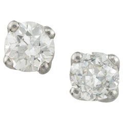 A pair of old-cut diamond stud earrings