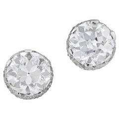 A pair of old-cut diamond stud earrings