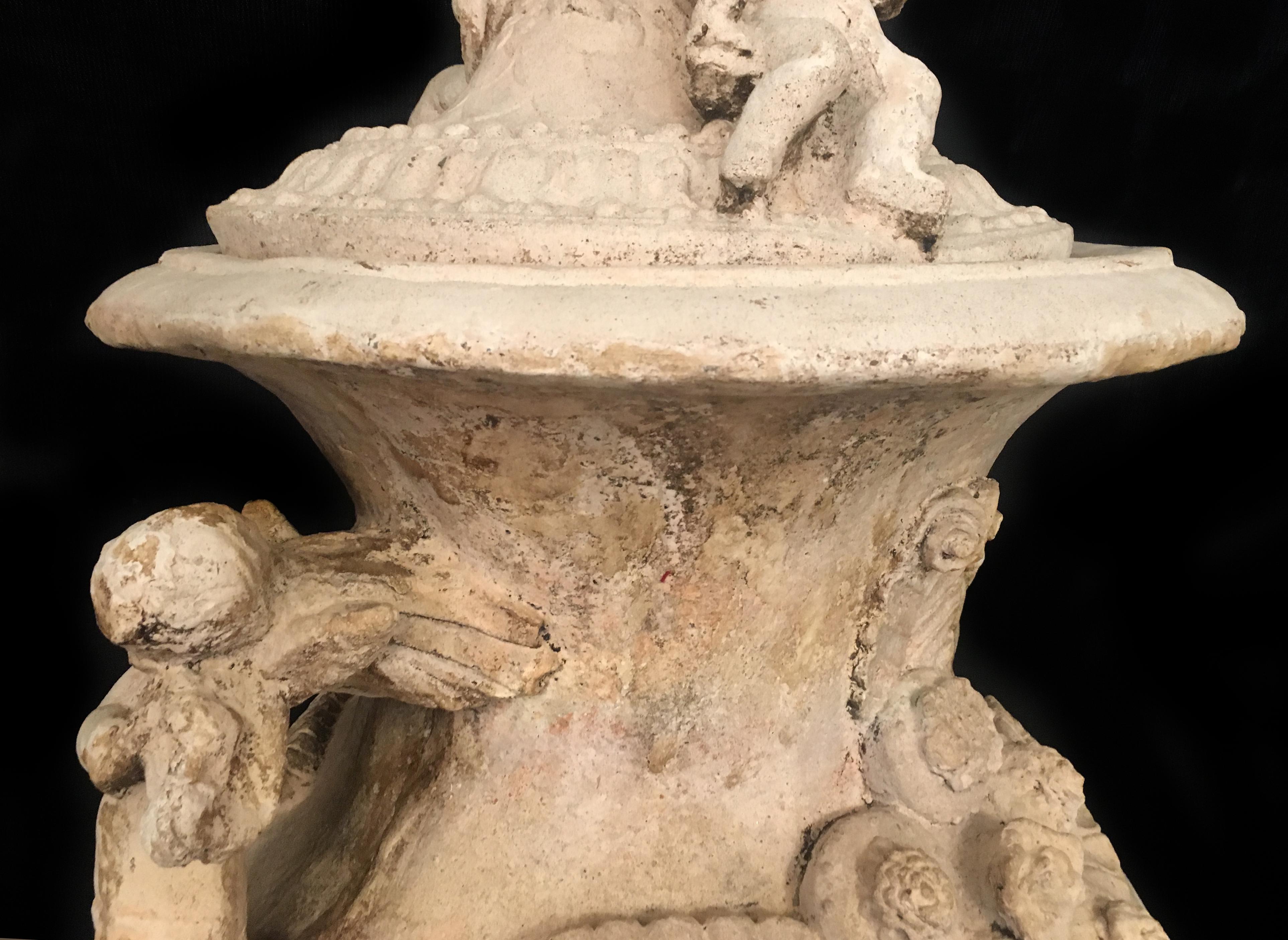 Pair of Old Italian Stone Garden Vases. Florence, Late of 18th Century For Sale 12