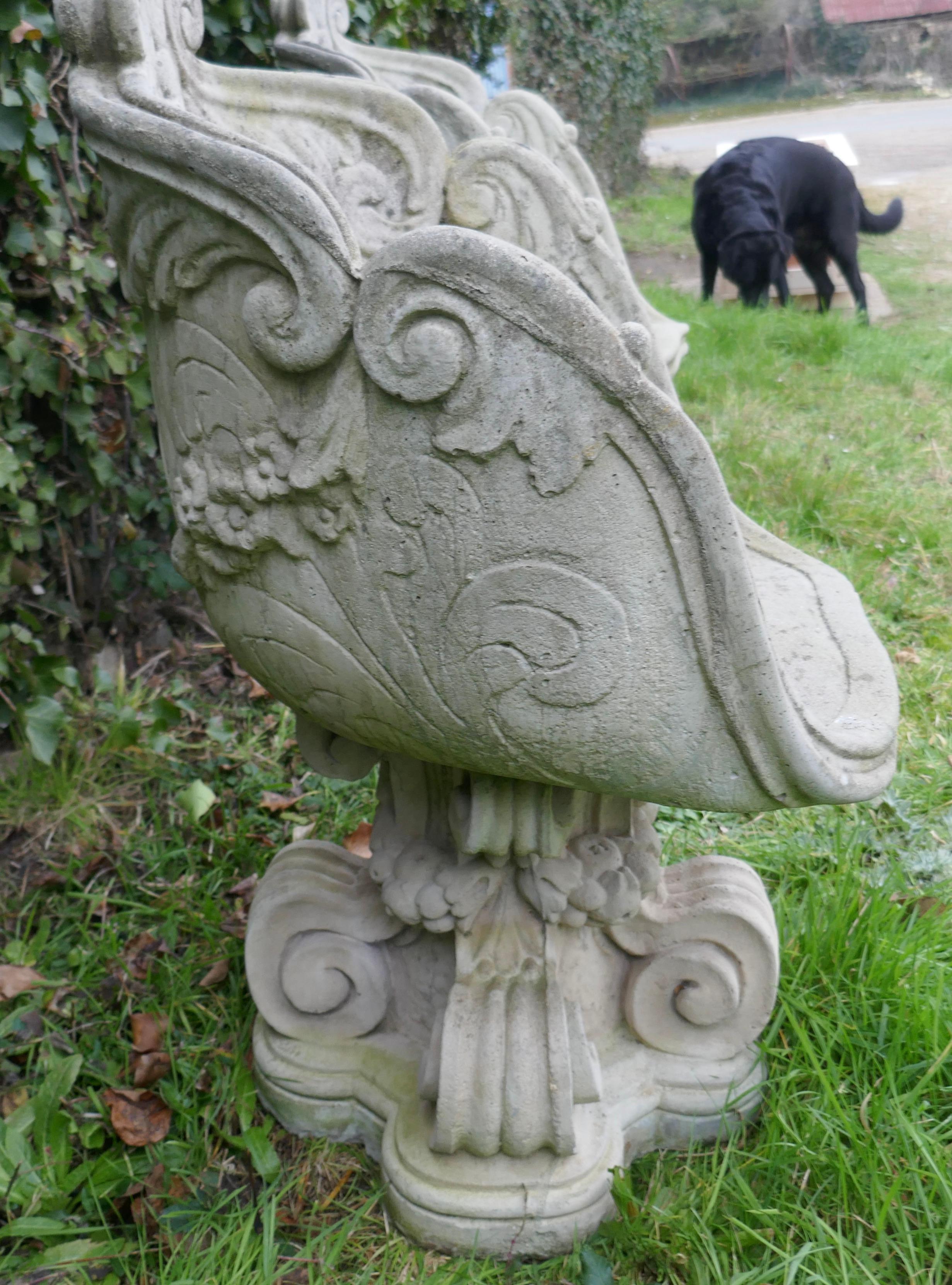 Gothic Pair of Old Weathered Stone Garden Seats  