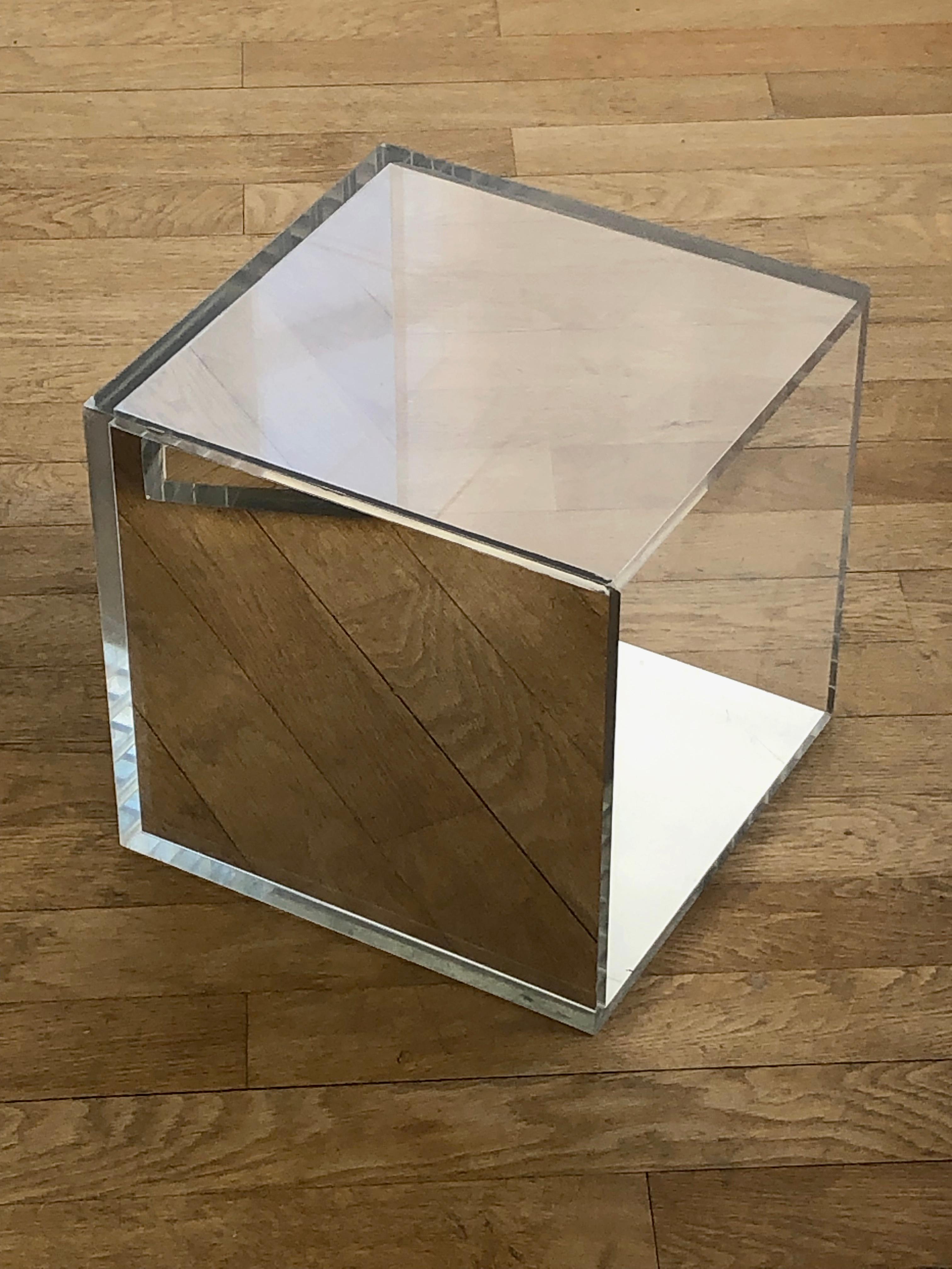 A Pair of OP-ART LUCITE & MIRROR Infinity NESTING or SIDE TABLES, France 1970 For Sale 5