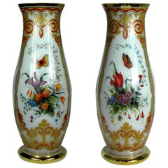 Pair of Opal Painted Vases of the 20th Century