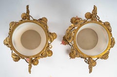 Pair of Opaline and Gilt Brass Goblets