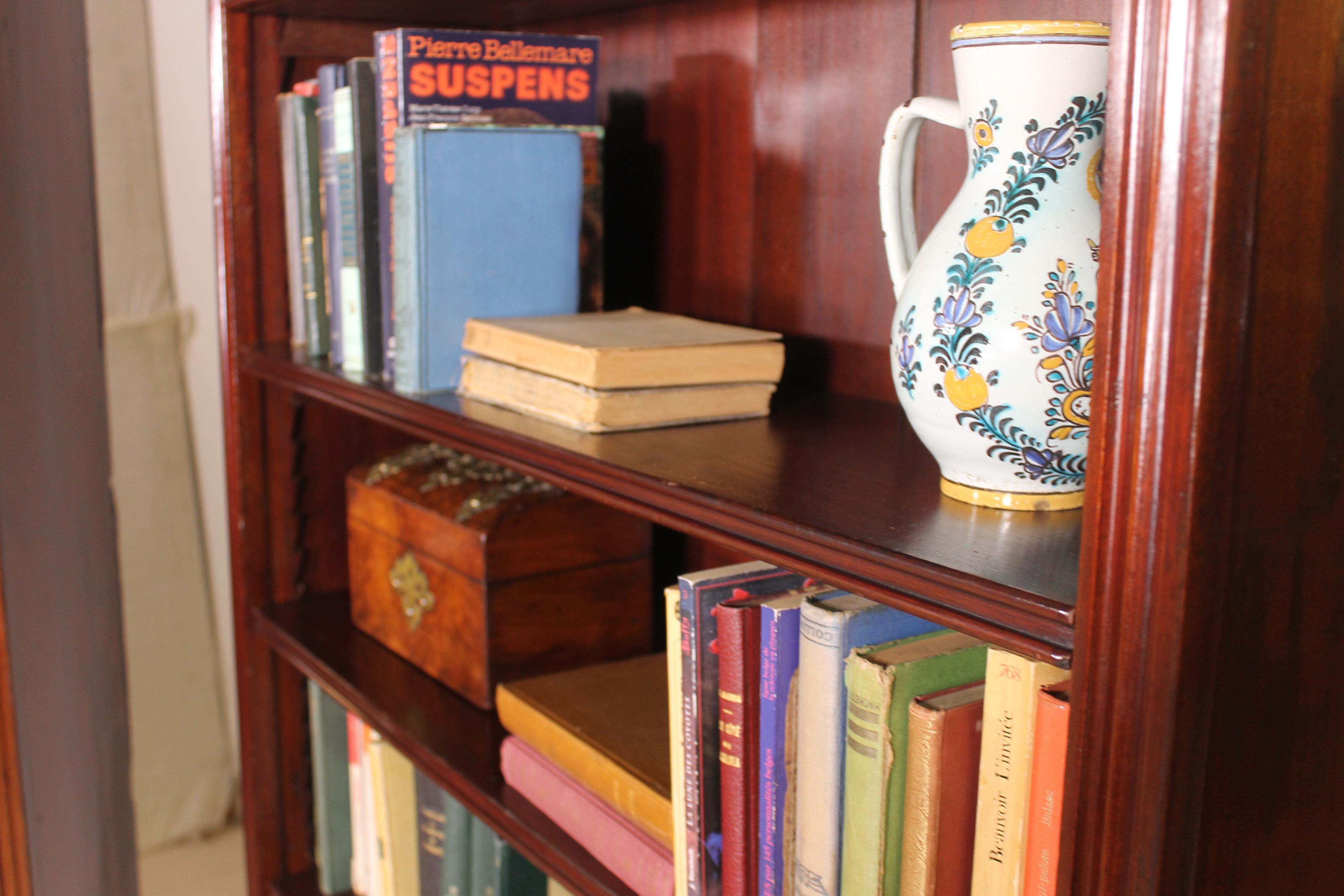 English Pair of Open Bookcase Mahogany, 19th Century