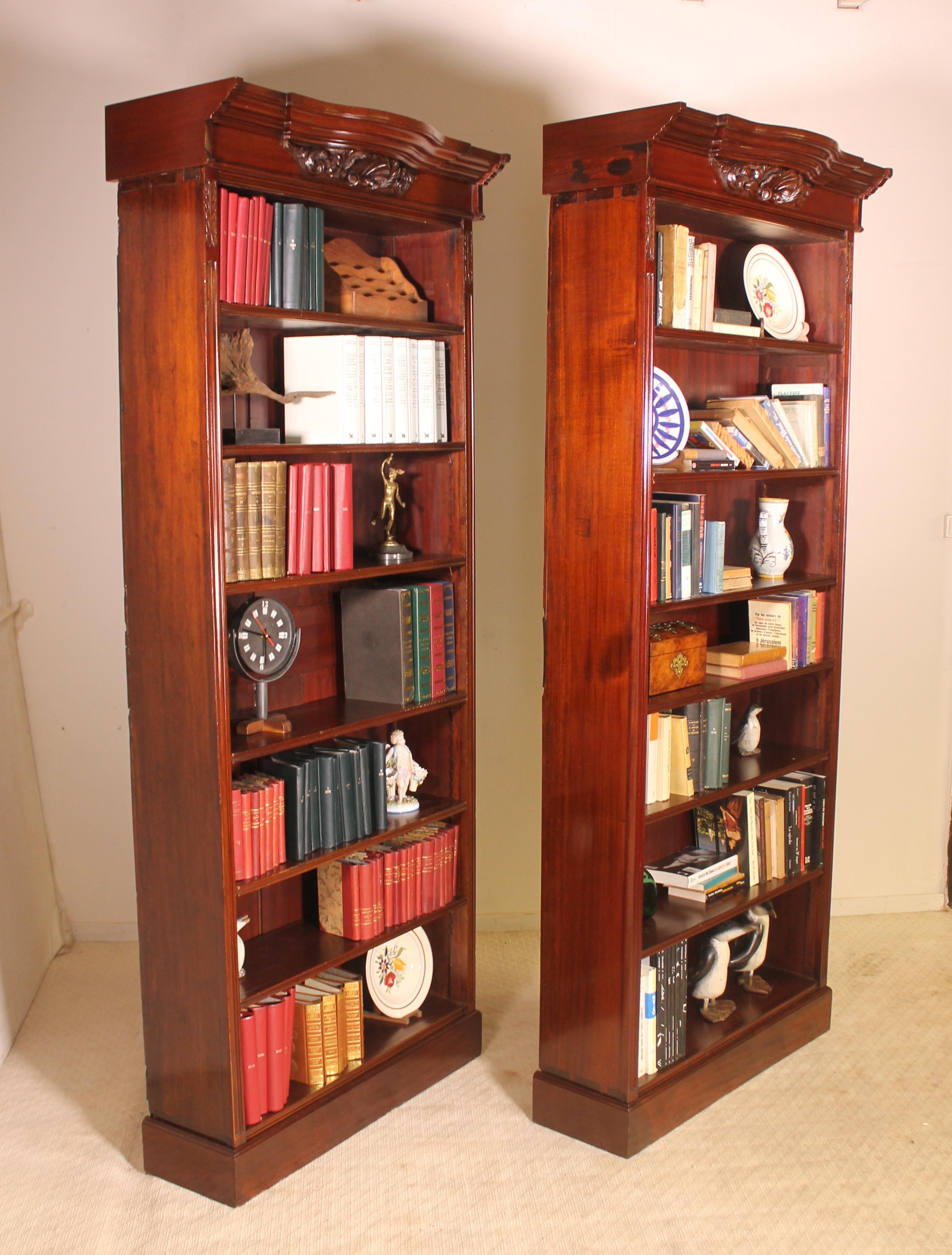 Pair of Open Bookcase Mahogany, 19th Century 3