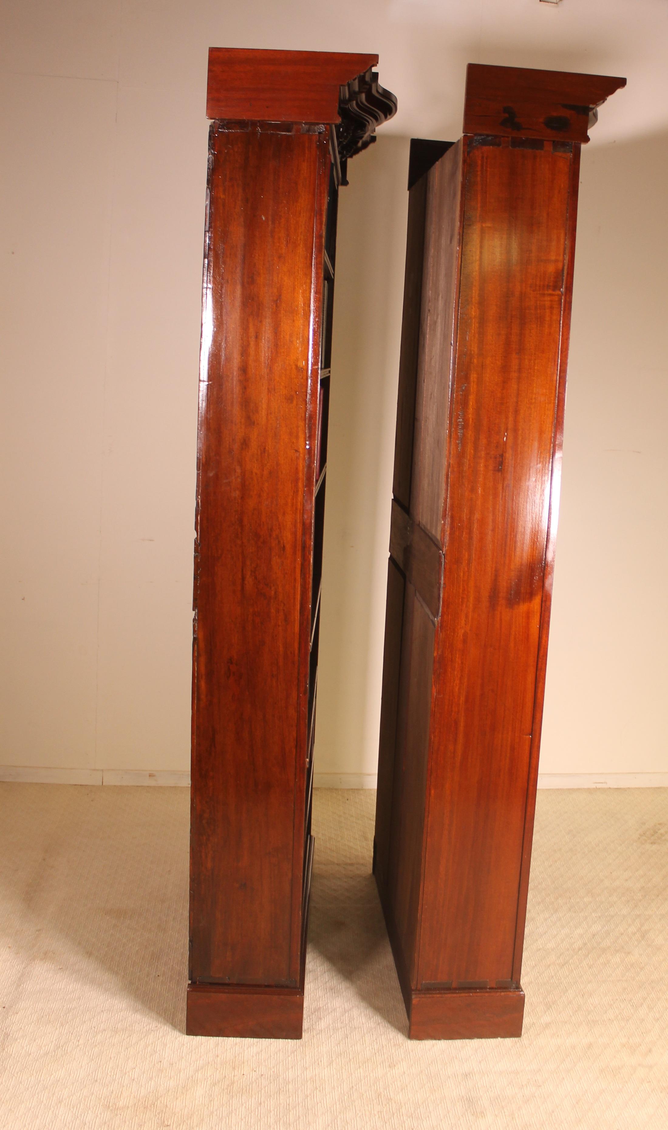 Pair of Open Bookcase Mahogany, 19th Century 4