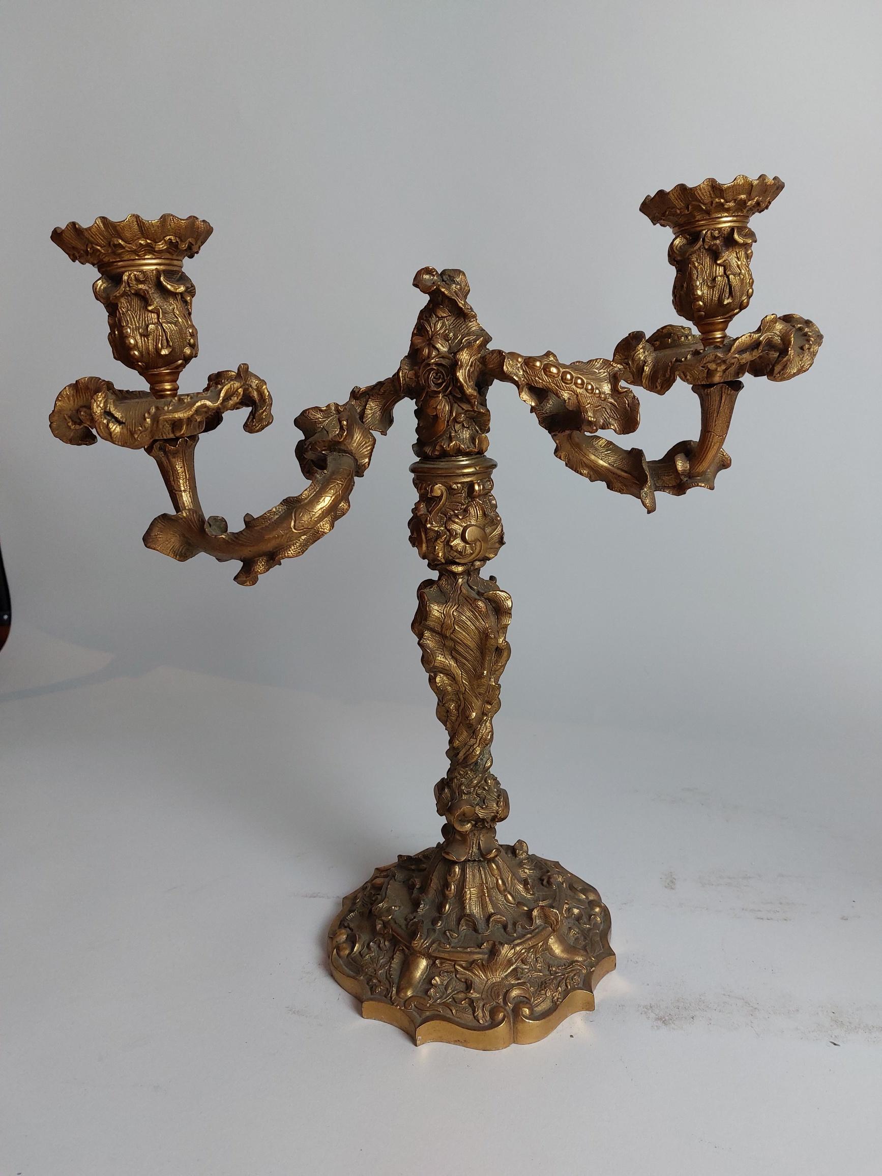 Ein Paar opulente Regency-Kerzenständer aus Goldbronze (1811-1820) (Bronze) im Angebot