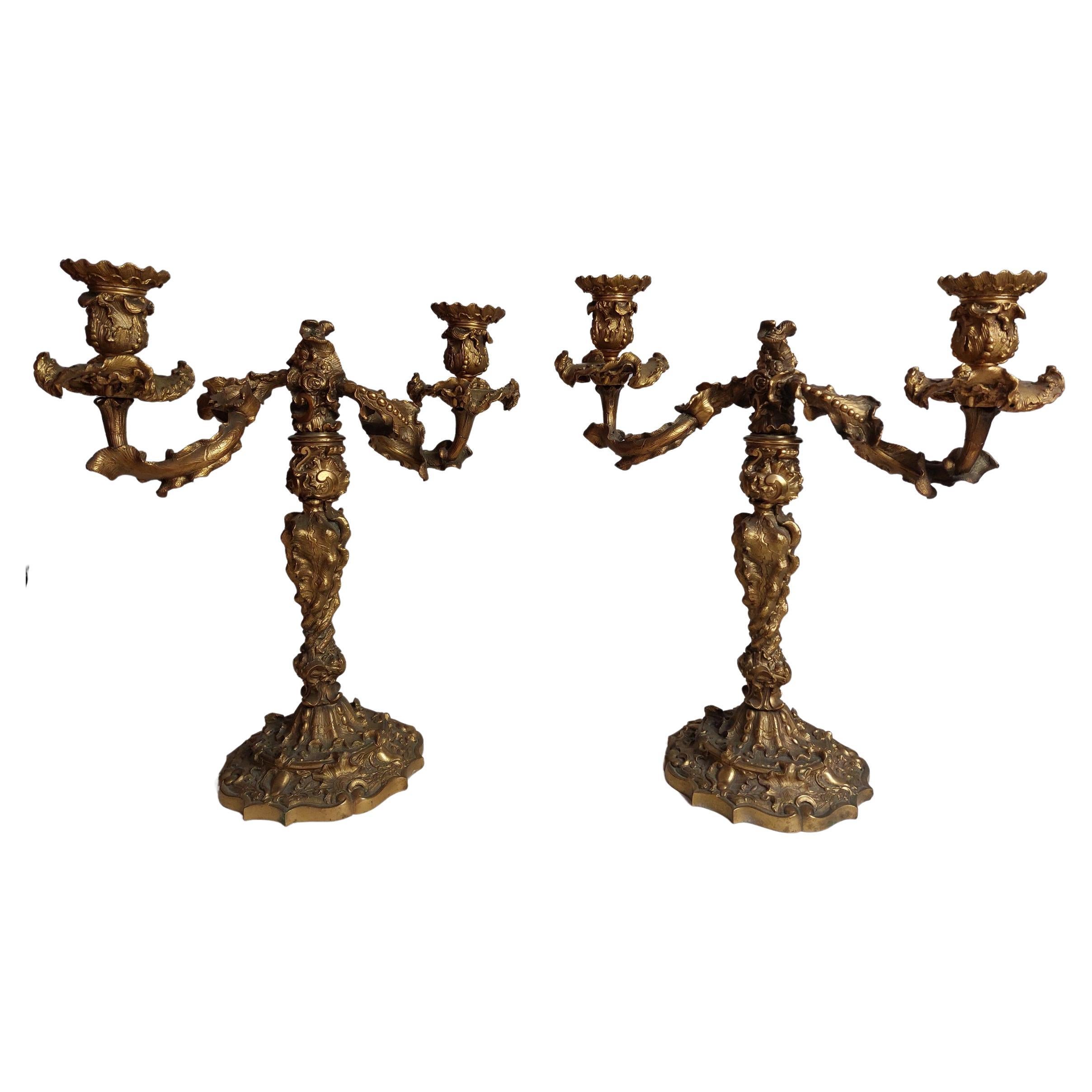 Pair of Opulent Regency '1811-1820' Ormolu Candlestick Holders